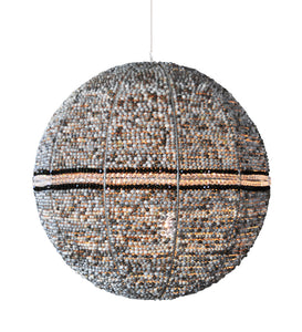 sphere pendant light with zulu beads and crystals. pendant lights south africa. african lights