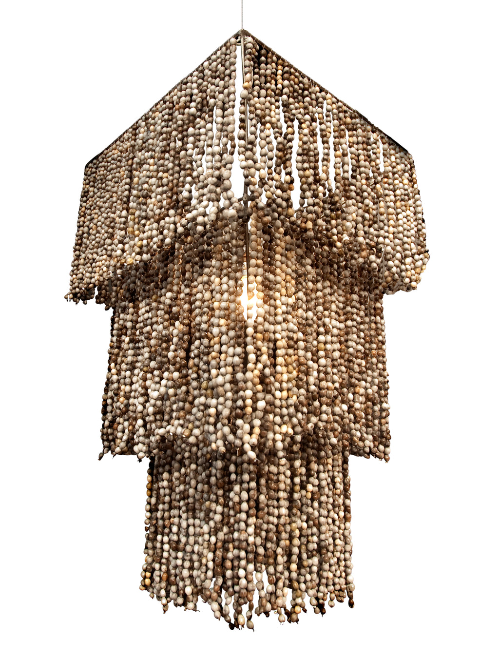 3 tier chandelier. zulu seeds. african lighting